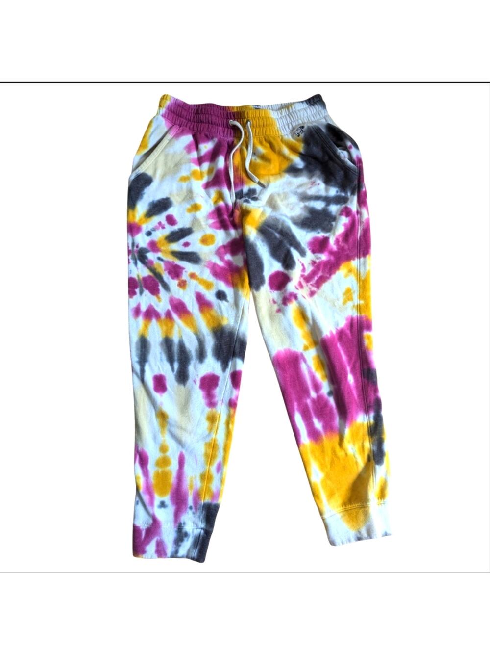 Ivory Ella Trendy Tie Dyed Comfy Loungewear High Rise Jogger Ankle Sweatpants